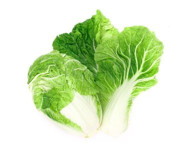 Beyaz arka planda taze Çin lahanası