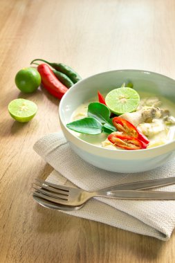 Tavuk çorbası baharatlı kremsi Hindistan cevizi