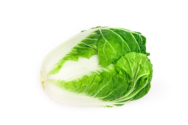 Φρέσκο λάχανο κινέζικα που μοιάζει με ανθρώπινο κεφάλι σε ένα λευκό bac — Φωτογραφία Αρχείου