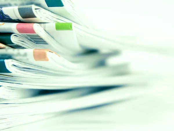 Closeup stack of newspaper — Stock Photo, Image