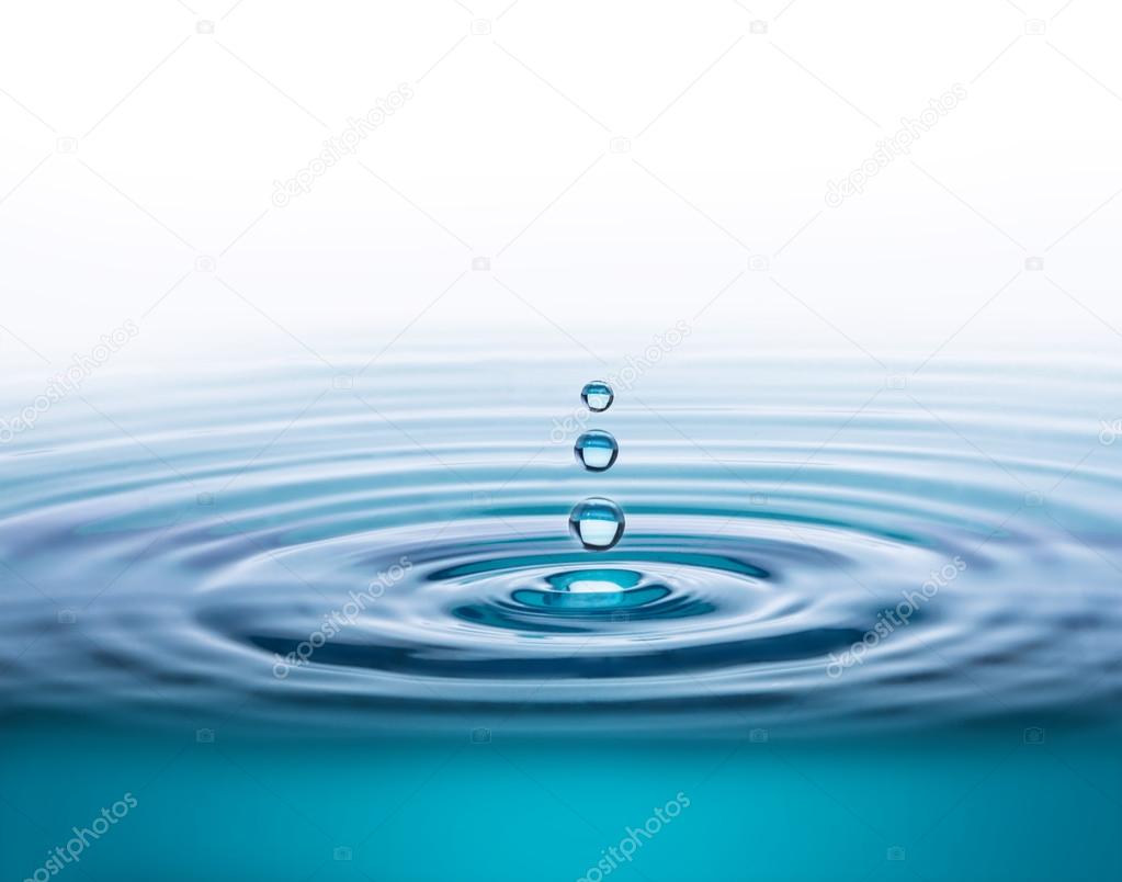 Water drop with white background and copy space