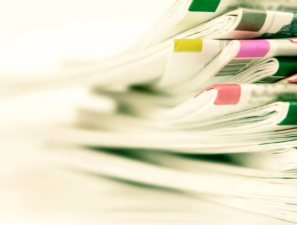 Closeup stack of newspaper — Stock Photo, Image