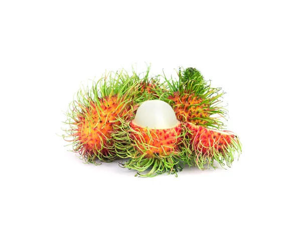 Rambutan fruit op witte achtergrond — Stockfoto