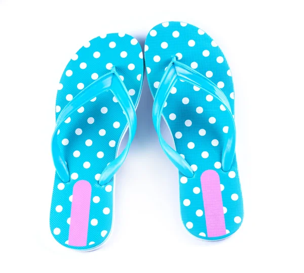 Zomer mode Flip Flop sandalen geïsoleerd op wit blauw — Stockfoto