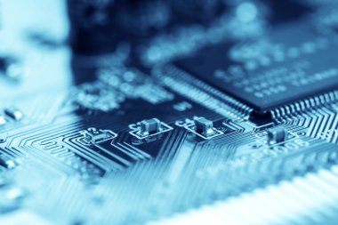 bilgisayar elektronik devre kartı yakından seçici odak