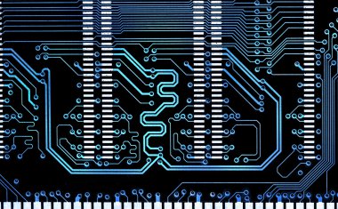 bilgisayar mavi çizgi elektronik devre kartı kadar kapatın 