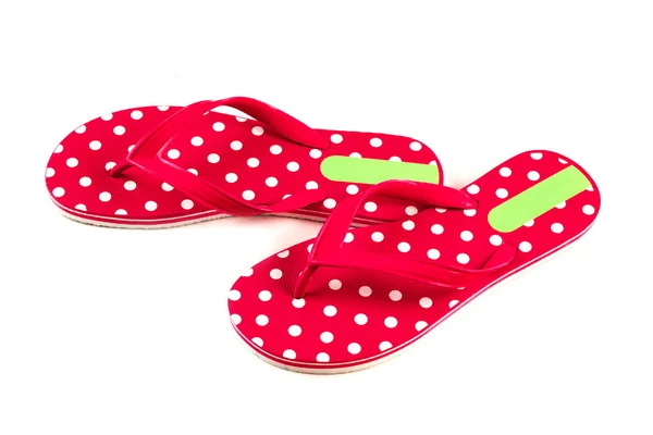 Estate moda rosso infradito sandali isolati — Foto Stock