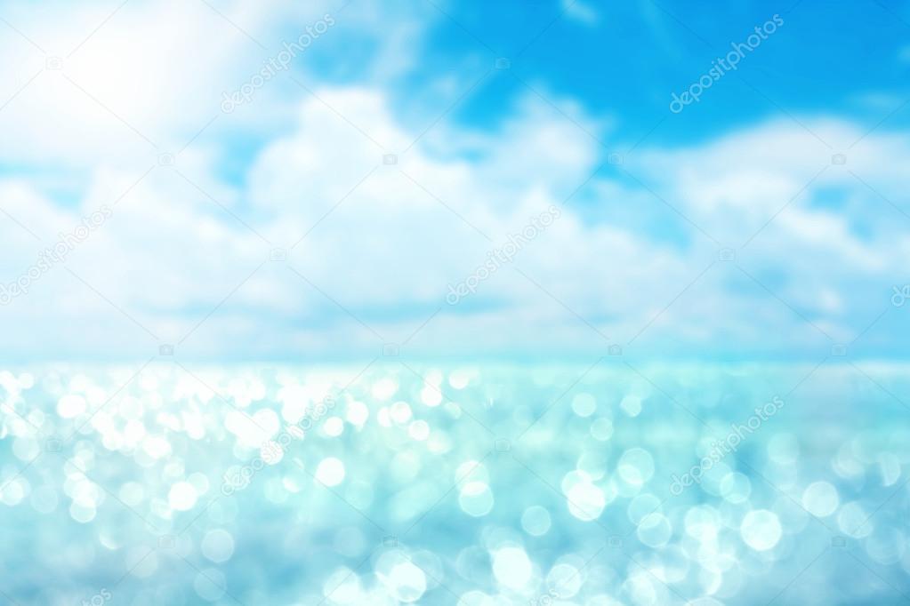 Abstract blur light on the sea and ocean background for summer ...