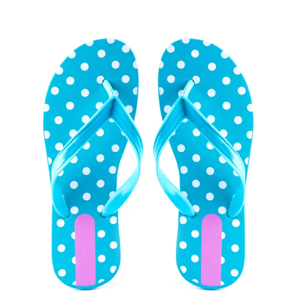 Lato moda niebieski Flip Flop sandały na białym tle — Zdjęcie stockowe
