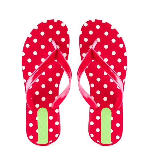 Summer fashion red Flip Flop Sandals Isolated — Stock Photo, Image