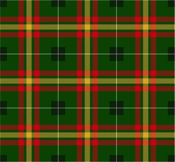 Традиционный рождественский узор для пледа. Шотландский тартан, клетка. Красные, зеленые, желтые, черно-белые квадраты. Векторная иллюстрация. — стоковый вектор