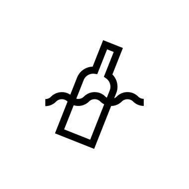 Beyaz arkaplanda izole edilmiş sudaki ana simge şişesi.