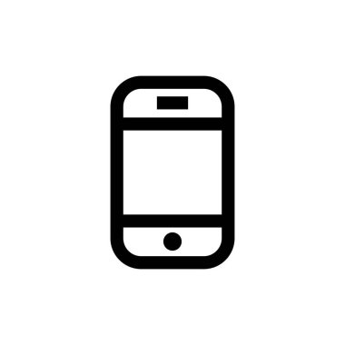 Taslak simge akıllı telefonu beyaz arkaplanda izole edildi.