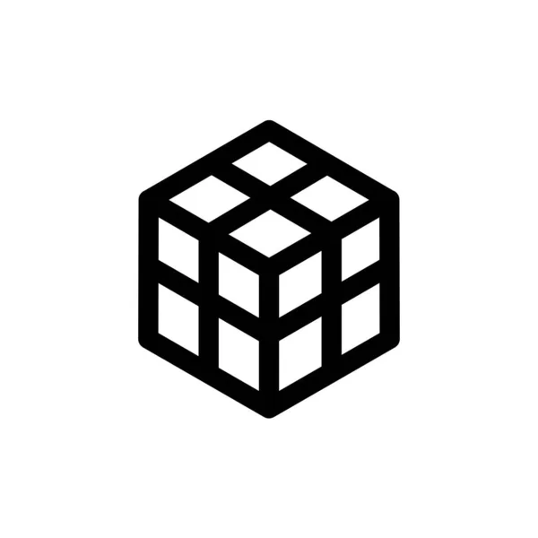 Icône Linéaire Entrepôt Cube Isométrique Signe Contour — Image vectorielle