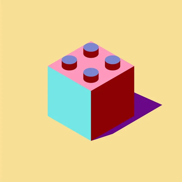 Plastový Blok Stavebnice Pop Art Styl Klient — Stockový vektor