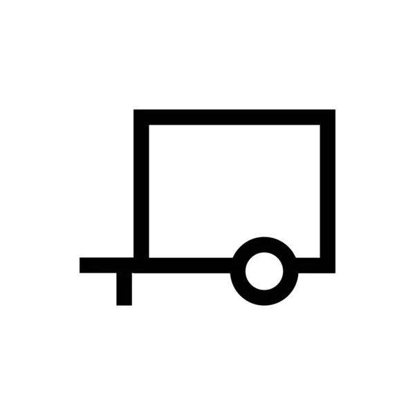 Trailer Lineair Pictogram Geïsoleerd Wit Vector Clipart — Stockvector