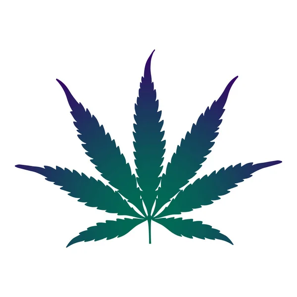 Marihuana yaprağı silueti. Beyaz üzerine izole edilmiş. Vektör illüstrasyonu. — Stok Vektör