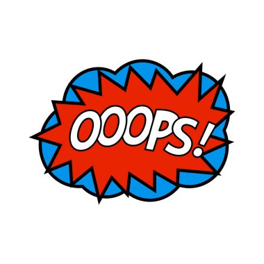 Çizgi roman tarzı bir diyalog bulutu içinde haykırıyor. Çıkartmalar, çizgiler, rozetler için renkli rozet. Vektör illüstrasyonu.