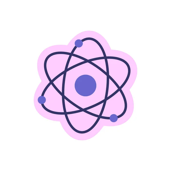 Orbit-Symbol, Atom symbolisiert die Wissenschaft. Farbiges Symbol für Bildung. Vektorillustration. — Stockvektor