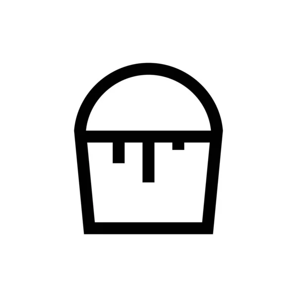 Ícone do esboço. Um emblema de balde. Isolado em branco. Ilustração vetorial —  Vetores de Stock