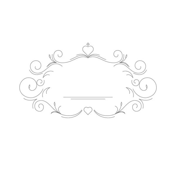 Elegante Cornice Lineare Moderno Modello Monogram Mockup Stampare Biglietti Sposa — Vettoriale Stock