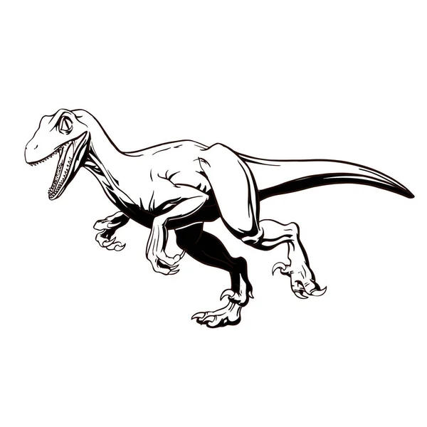 Hand-drawn funny raptor for tattoo, print, design and logo. Vector illustration. — Stock Vector