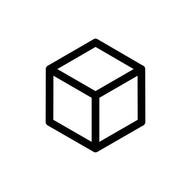 Taslak simgesi. Küp sembolü beyaza izole edilmiş. Vektör illüstrasyonu