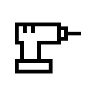 Taslak simgesi. Matkap amblemi. Beyazda izole edilmiş. Vektör illüstrasyonu