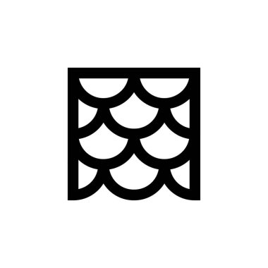 Taslak simgesi. Çatı kiremit amblemi. Vektör illüstrasyonu