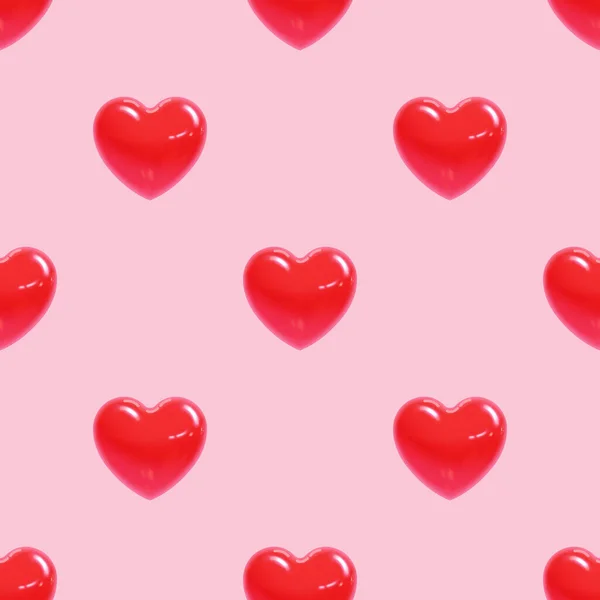 Padrão de corações vermelhos bonitos para o Dia dos Namorados em um estilo realista. Ilustração vetorial. —  Vetores de Stock