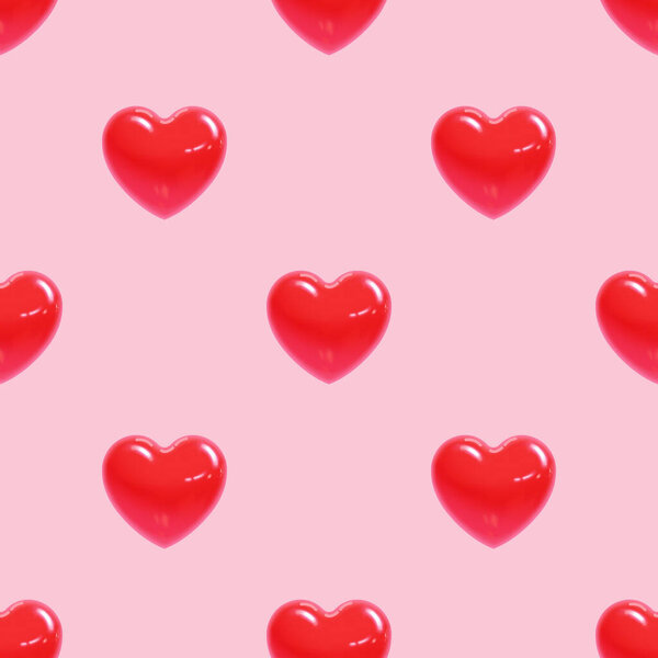 Патефон симпатичных красных сердец ко Дню святого Валентина в реалистичном стиле. Векторная иллюстрация.