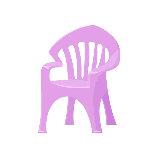 Silla de plástico lila en estilo de dibujos animados para jardín interior, cottage.Vector ilustración. — Vector de stock