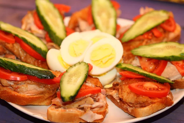 Sandwiches on a plate — Stock Photo, Image