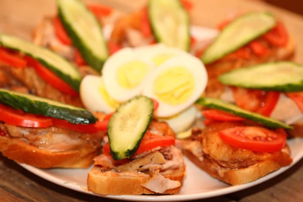 Sandwiches on a plate — Stock Photo, Image