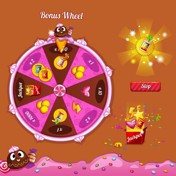 Fortune Wheel pour l'interface de jeu — Image vectorielle