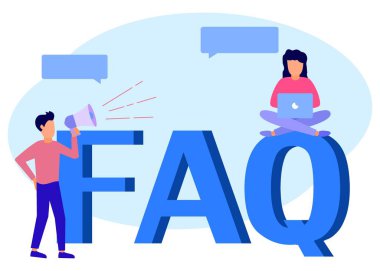 Vektör illüstrasyonlar, soru ve cevap hazırlayan konsept çizimler, seminer tartışmaları, toplantılar veya konuşmalar. Metaforlar sorusunun cevabı, vektör. Çözümler ve problem çözme.