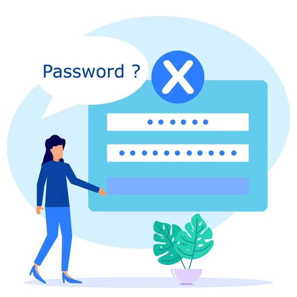 現代のベクターイラスト Webページのパスワードを覚えて 忘れてしまう これらのデザインは ウェブサイト ランディングページ モバイルアプリ ポスター バナーに使用できます — ストックベクタ