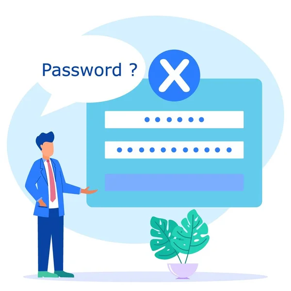 現代のベクターイラスト Webページのパスワードを覚えて 忘れてしまう これらのデザインは ウェブサイト ランディングページ モバイルアプリ ポスター バナーに使用できます — ストックベクタ