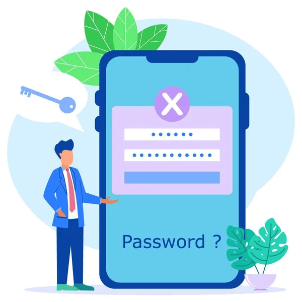 現代のベクターイラスト Webページのパスワードを覚えて 忘れてしまう これらのデザインは ウェブサイト ランディングページ モバイルアプリ ポスター バナーに使用できます — ストックベクタ
