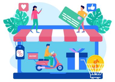 İnsanlar malları dijital ortamda sipariş ediyor. Çevrimiçi Teslimat Hizmeti Web Sancak Şablonu. Nakliye için Mobil Uygulamalı Akıllı Telefonlar. Akıllı Lojistik Konsepti. Düz Isometric Vektör İllüstrasyonu.