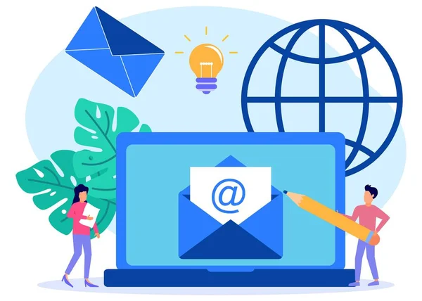 Stile Moderno Illustrazione Vettoriale Concetto Business Email Marketing Illustrazioni Siti — Vettoriale Stock