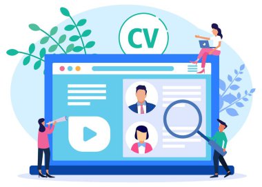 Vektör iş grafikleri, açık pozisyonlar, iş arayan şirketler ve şirketler, düz renk simgeleri, yaratıcı illüstrasyonlar, işverenler özgeçmişleri -.