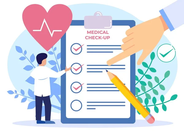 Ilustración Vectorial Del Examen Médico Como Concepto Prueba Médica Médico — Vector de stock