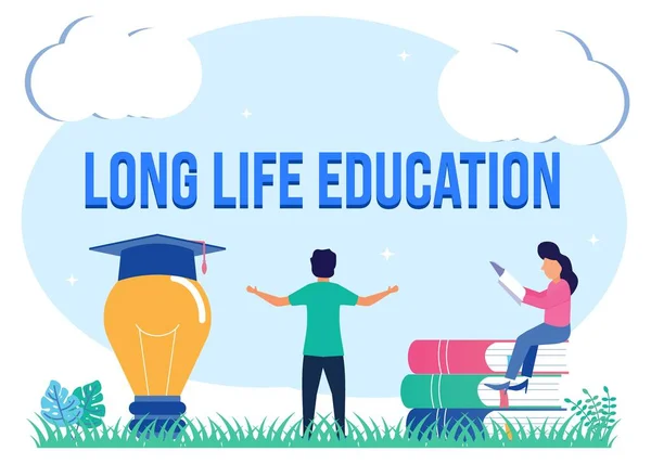 Vector Illustration Lifetime Education Concept Graduation Schools Universities Colleges Personal — Stock Vector