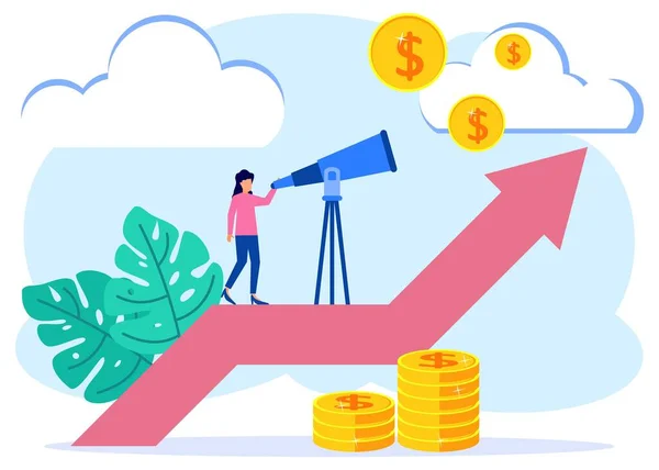 Üzleti Lehetőség Koncepciójának Fogási Célpontnak Bemutatása Jövő Sikerterveinek Felkutatása Motivációs — Stock Vector