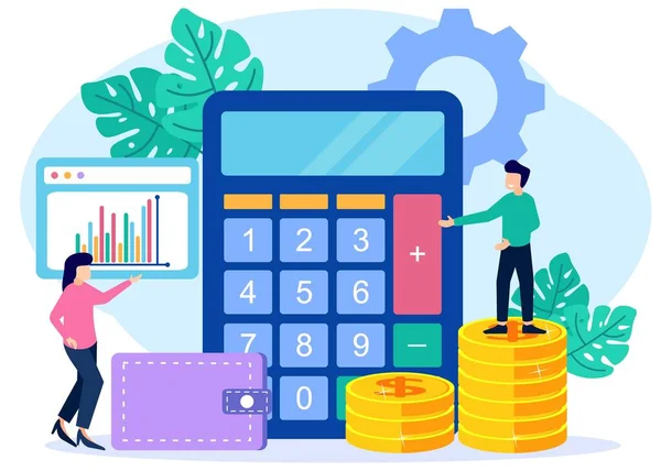 Ilustração Vetorial Estilo Plano Conceito Contabilidade Cálculo Negócios Finanças Corporativas — Vetor de Stock