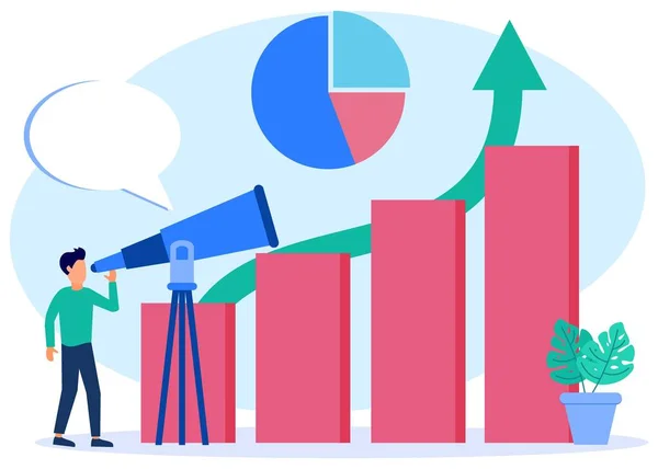 Ilustración Vectorial Del Concepto Oportunidad Negocio Objetivo Captura Buscar Planes — Vector de stock