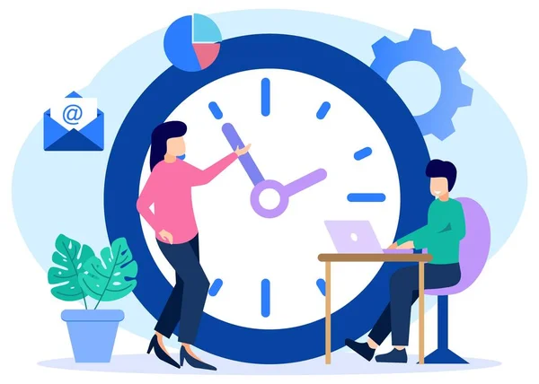 Vector Illustration Productivity Efficiency Growth Effective Work Concept Successful Project — Stock Vector