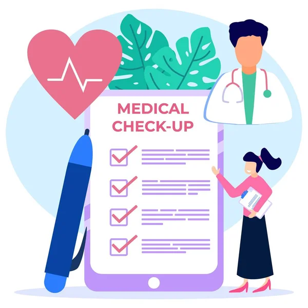 Ilustración Vectorial Examen Médico Como Concepto Salud Examen Médico Los — Vector de stock