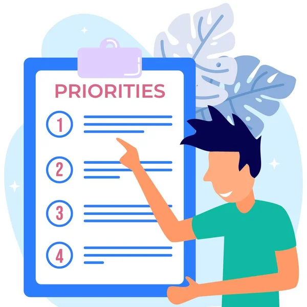 Priority Concept Vector Illustration Important Agenda Doing Planning Work Management — Stock Vector